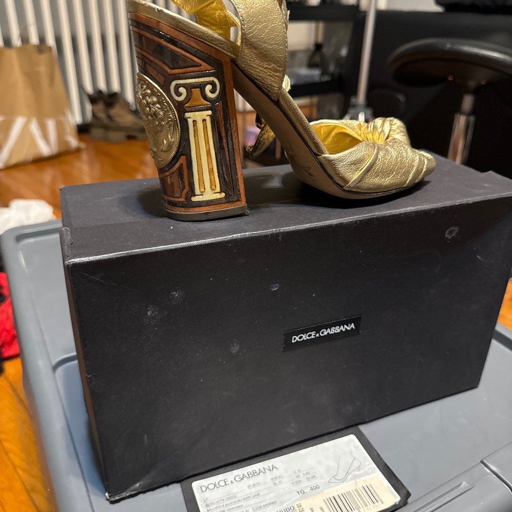 Dolce & Gabbana gold sandals